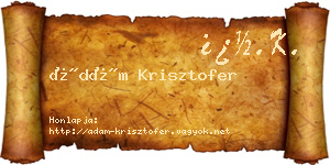 Ádám Krisztofer névjegykártya