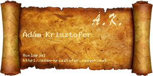 Ádám Krisztofer névjegykártya