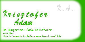 krisztofer adam business card